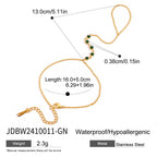 Original Green Zirconia Ring Non-Fading Jewelry Stainless Steel Bracelet Accessories