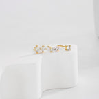 SE0261 S925Silver Three Rhombus Ear Bone Studs Design Sense Geometric Earrings Trendy Pendant