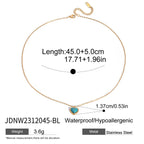 Pearl Necklace Tiger Eye Stone Collarbone Chain Non-Fading Jewelry Stainless Steel Accessories for Women