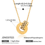 Rhinestone Circle Bead Necklace Accessories for Women Collarbone Chain Non-Fading Stainless Steel Jewelry