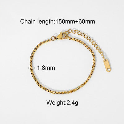 2H Fashionable and Simple Necklace Individually packaged vacuum electroplating316Stainless Steel Snake Bone Chain Thin Bone Chain
