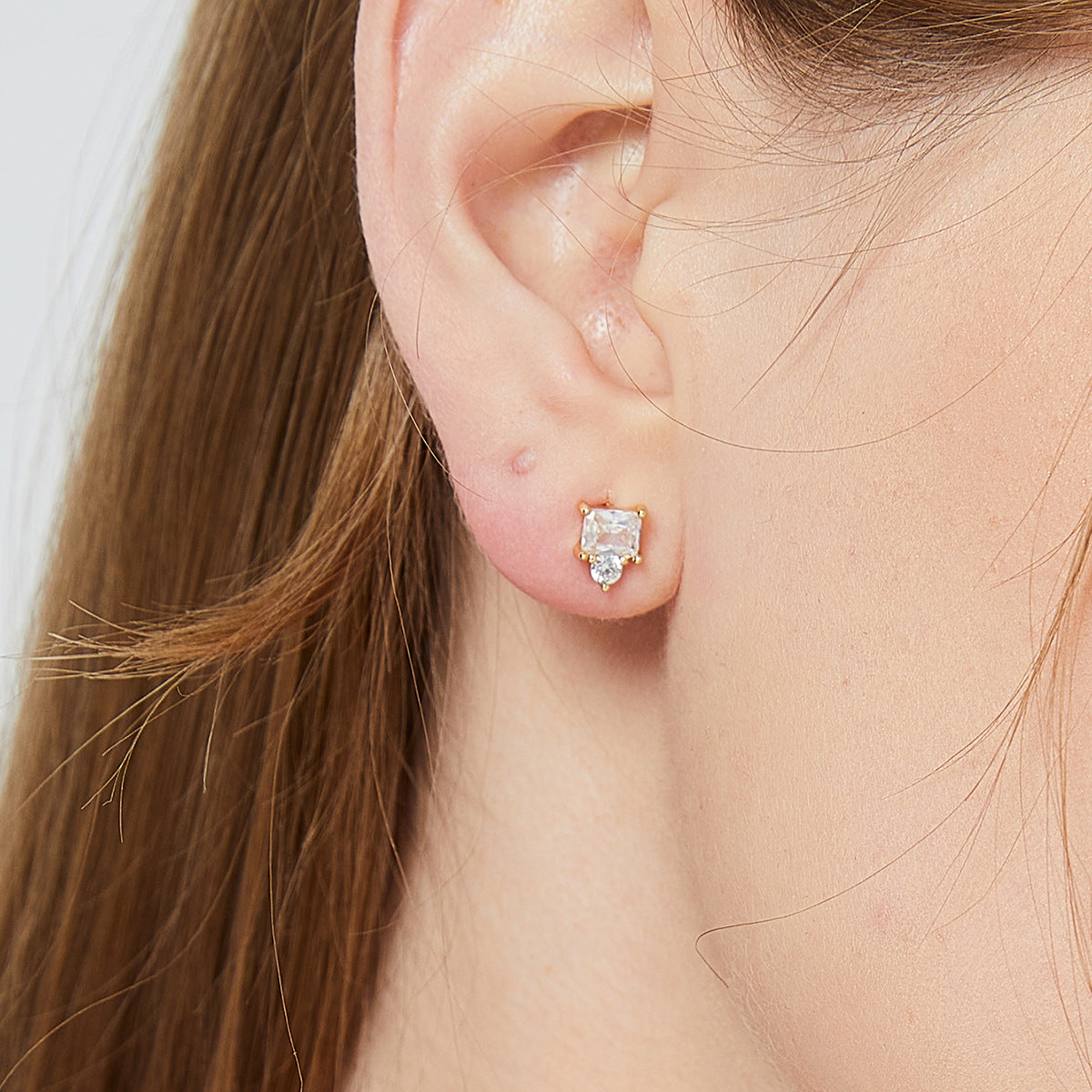 E0031Geometric Zircon Earrings for Women gold Diamond Stacked Earrings Accessories Source