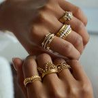 Zircon Ring Non-Fading Lace Stainless Steel Jewelry for Women ring