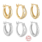 S925Pure Silver Classic Inlaid Diamond Five-Pointed Star Eight-Pointed Star Hoop Earrings Ear Clips Ear Jewelry Hot-Selling High-End Earrings