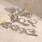 Stainless Steel Color Exaggerated Open Ring rings