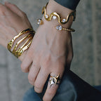 Stainless Steel Zircon Bracelet Non-Fading Open Bangle Jewelry