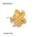 Gold-Plated Stainless Steel Floral Vintage Open Ring — jewelry construction