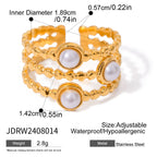 Natural Stone Ring Non-Fading Jewelry ring Stainless Steel Jewelry