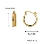 E0457 Geometric Multi-layer Arc-shaped Earrings for Women Copper Plated with Real Gold Fashion Retro Design Earrings