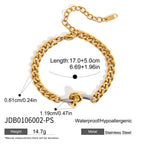 18k Gold Open Bracelet Jewelry Non-Fading Stainless Steel Accessories