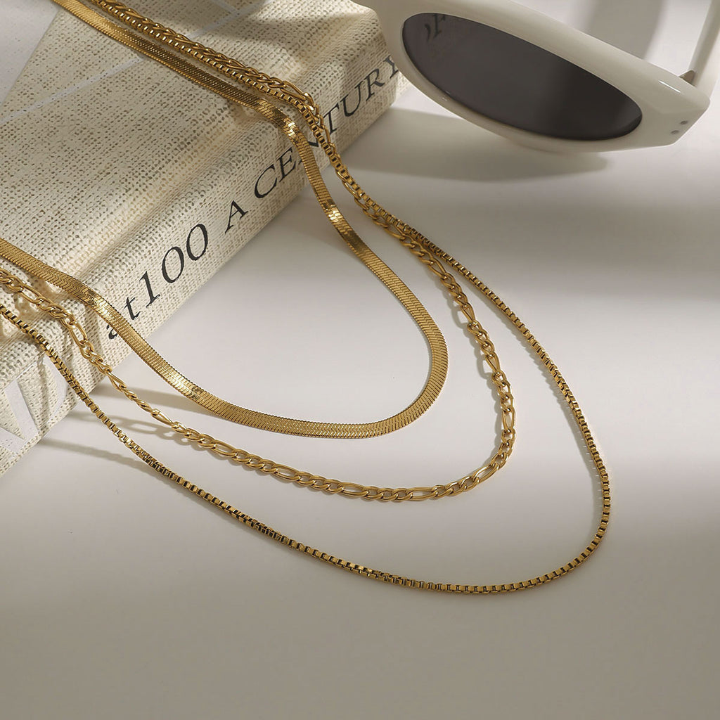 2H Stackable Necklace Non-Fading Jewelry Collarbone Chain Stainless Steel Accessories