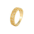 Gold-Plated Brass Openwork Pavé CZ Ring with gold-tone brass construction