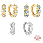 New925Sterling Silver Heart-Shaped Diamond-Studded Hoop Earrings for Women Hot-Selling Heart-Shaped Earrings