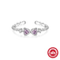 Heart Petal 925 Sterling Silver Open Ring — craftsmanship detail — jewelry finish and design detail