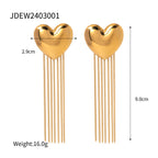Zircon Earrings Vintage Stainless Steel Jewelry for Women Non-Fading