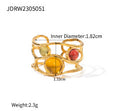 Gold-Plated Stainless Steel Tiger-Eye Ring — material detail — jewelry finish and design detail