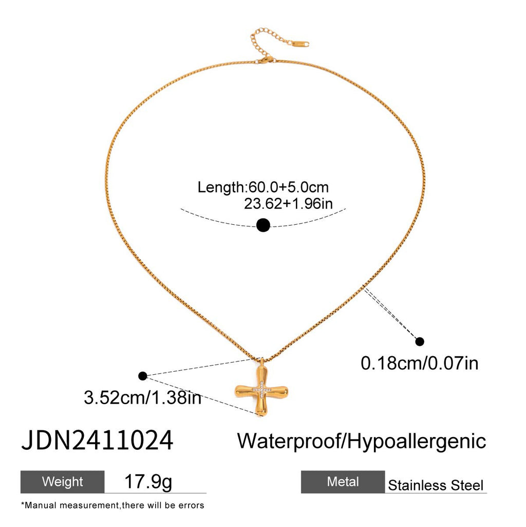 Stainless Steel Cross Necklace Non-Fading Jewelry Collarbone Chain