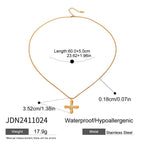 Stainless Steel Cross Necklace Non-Fading Jewelry Collarbone Chain
