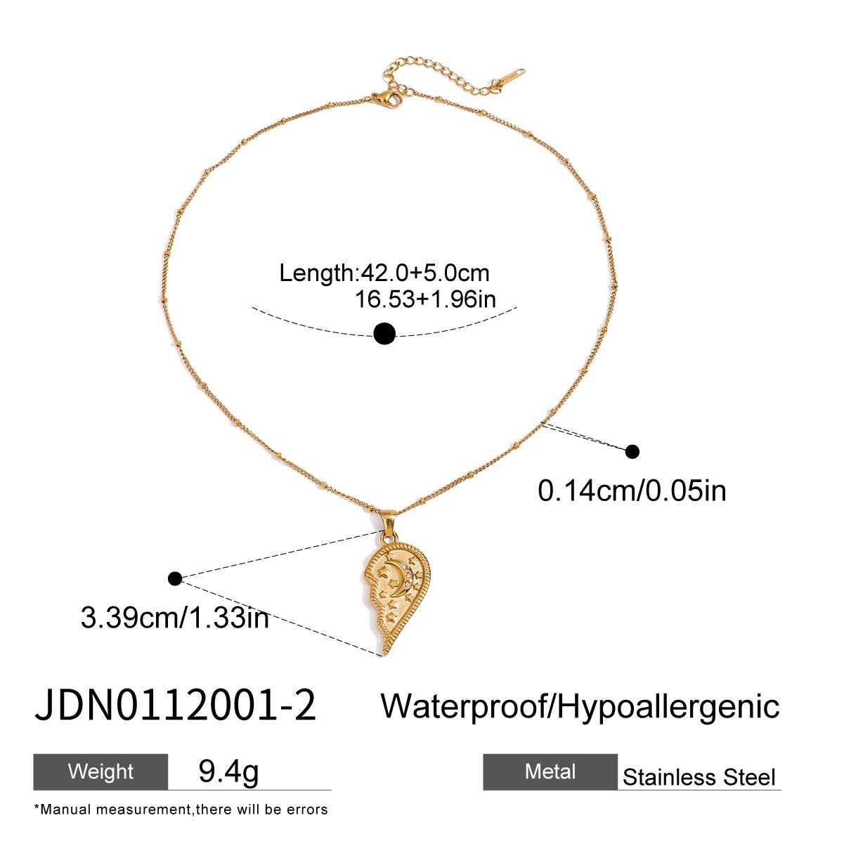 Heart Necklace Accessories Non-Fading Jewelry Stainless Steel Necklace