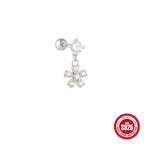 New S925Silver Moon Star Pendant Earrings Twist Ball Threaded Ear Bone Studs Hot Selling Cartilage Piercing Jewelry