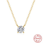 S925 Silver Zircon Collarbone Necklace Diamond Accent