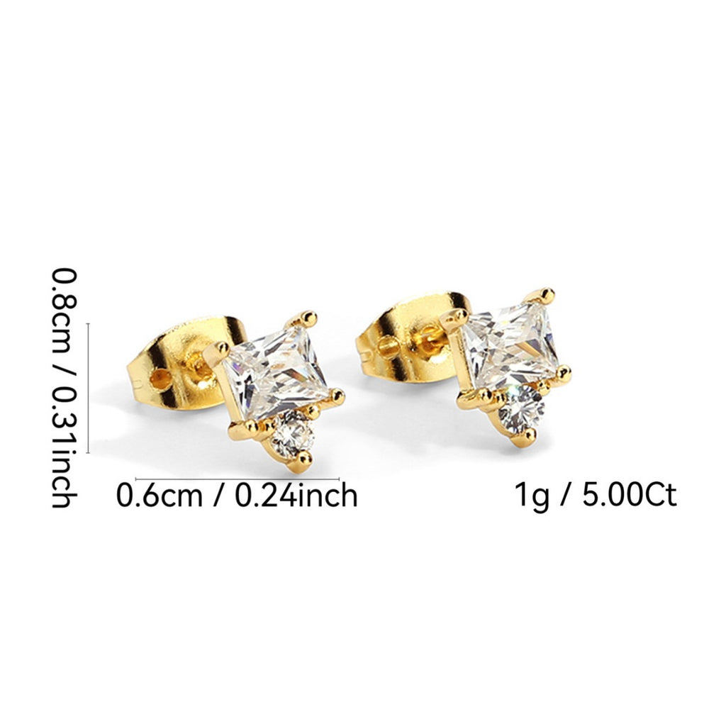 E0031Geometric Zircon Earrings for Women gold Diamond Stacked Earrings Accessories Source