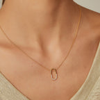 S925 Silver Lucky Switch Oval Necklace Clavicle Chain