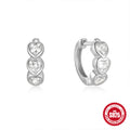 Heart Crystal 925 Sterling Silver Hoop Earrings — wearable scale detail — jewelry finish and design detail