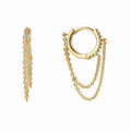 Gold-Plated Brass Pavé CZ Hoop Earrings in a gold-tone brass finish