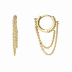 E0401 Tassel Chain Pendant Small Hoop Earrings Fashionable Personality Micro Pave Zircon Hoop Cyberpunk Earrings