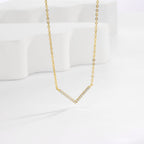 S925 Sterling Silver V Zircon Letter Necklace