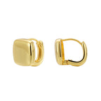 E0618 Fashion Simple Geometric Square Smooth Earrings for Women Copper Gold Plated Minimalist Design Small Ear Clips
