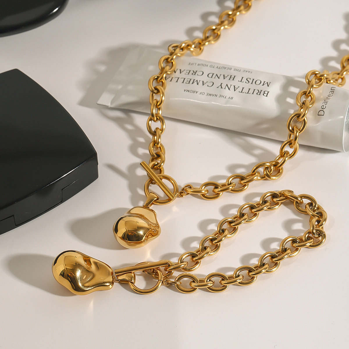 2H Necklace Accessories gold Clavicle Chain Non-Fading Stainless Steel Jewelry