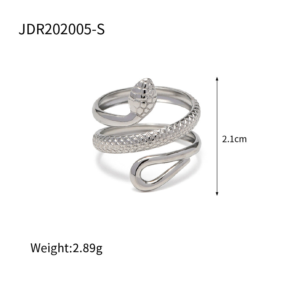 Stainless Steel Snake Ring Open Ring rings