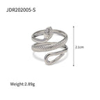 Stainless Steel Snake Ring Open Ring rings