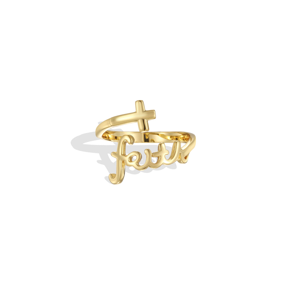 R0640 Letter Open Cross Ring for Women Original Design
