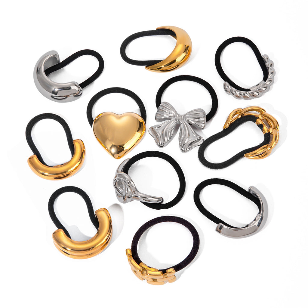 2H Stainless Steel Hair Tie Hair Accessory Hair Rope Ponytail Elastic Hair Band Hair Ornament