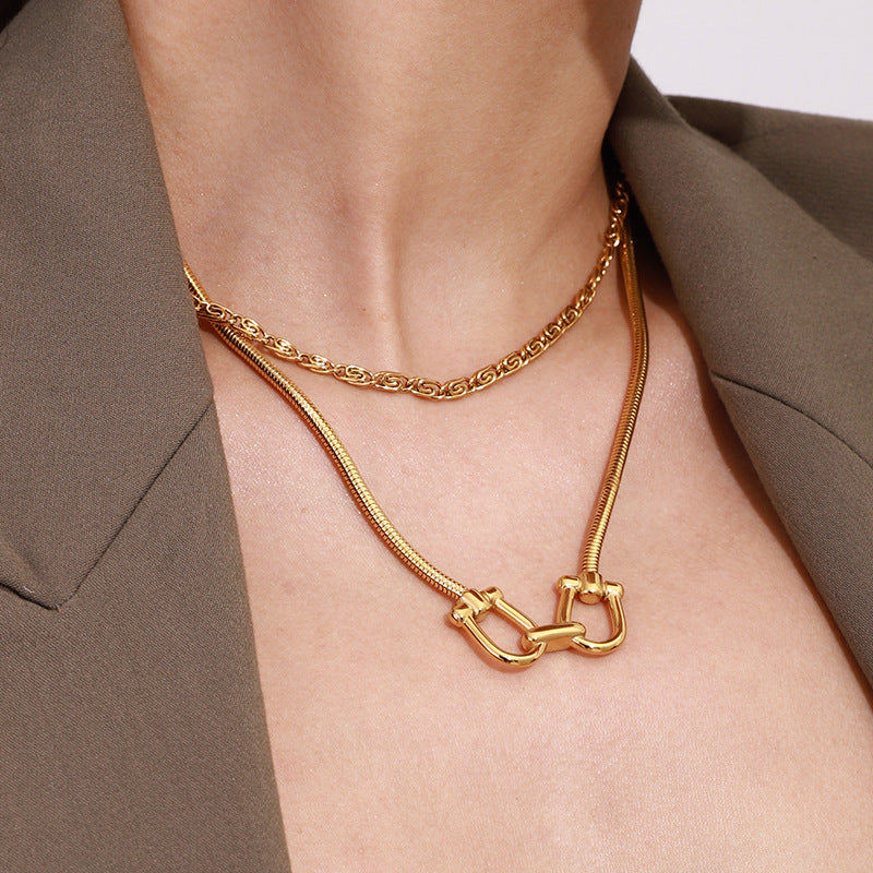 Necklace Non-Fading Jewelry gold Clavicle Chain Stainless Steel Accessories