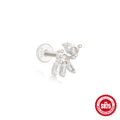 925 Sterling Silver Tassel Water Drop Zircon Cartilage Earrings — design contour — alternate angle 2 — jewelry finish and design detail