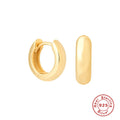 925 Sterling Silver Minimalist Hoop Earrings Smooth Surface — collection product image 06