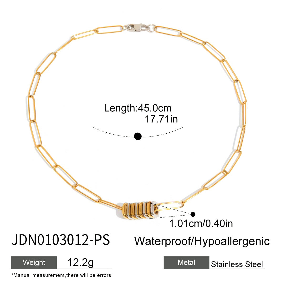 2H Punk Jewelry Necklace Collarbone Chain Halter Accessories Stainless Steel Bracelet