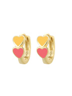SE Jewelry Double Heart Colorful Resin Earrings For Women Gold Plated