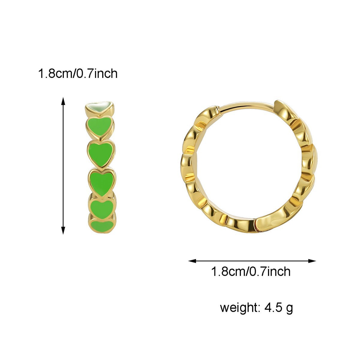 E0507 Fashionable Simple Exquisite Design Hoop Earrings for Women Heart-Shaped Resin Earrings