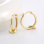 SE0067 S925Silver plating14K Gold Hollow Heart Earrings for Women Fashion High-Quality Ear Jewelry