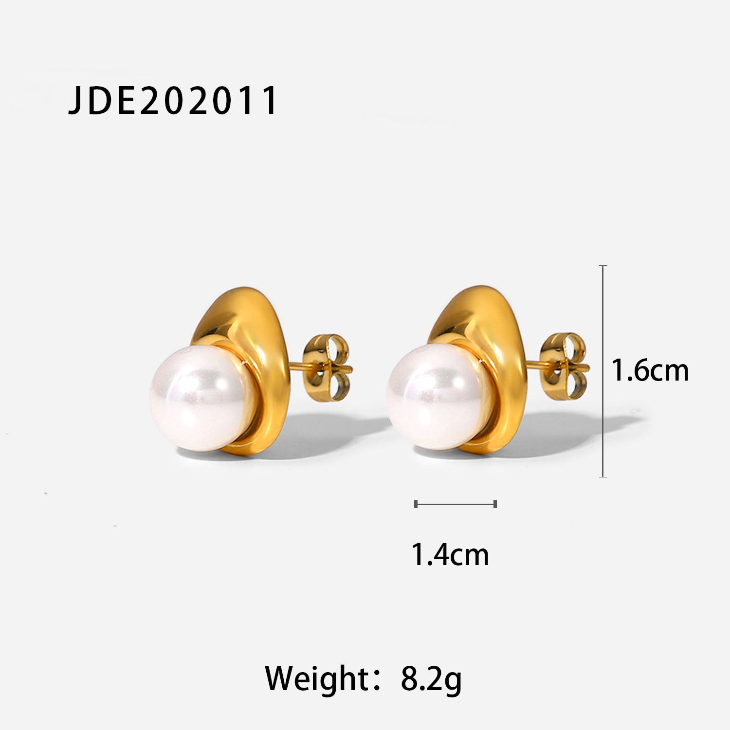 Same Style18K Gold Stainless Steel Earrings Fashionable Personality Pearl Earrings Hoop Earrings Women's Jewelry