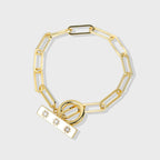 B0081 Star Bracelet Women's Metal Loop Chain Hollow Design OT Chain Link Round Buckle Accessories