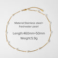Freshwater Pearl 18K Gold-Plated Stainless Steel Necklace — jewelry construction
