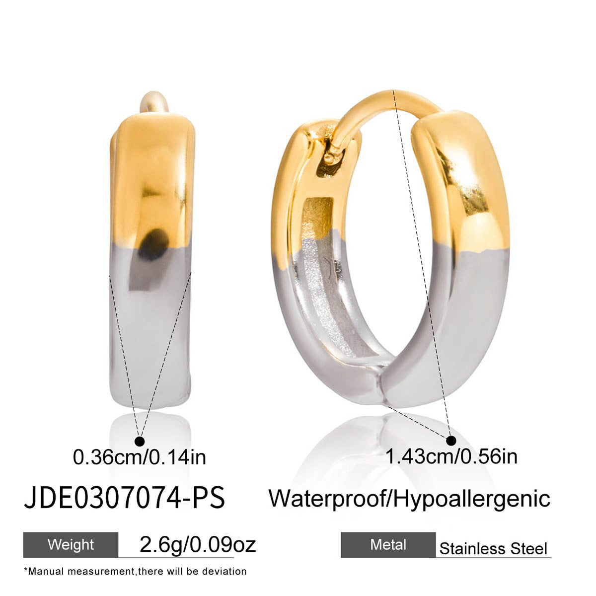 Earrings, ear hoops, non-fading ear clips, stainless steel jewelry18k Gold Earrings