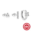 Geometric Butterfly 925 Sterling Silver Earring Set — fastening detail — alternate angle 2 — jewelry finish and design detail