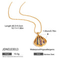 Gold-Tone Stainless Steel Seashell Necklace styled for independent jewelry boutiques